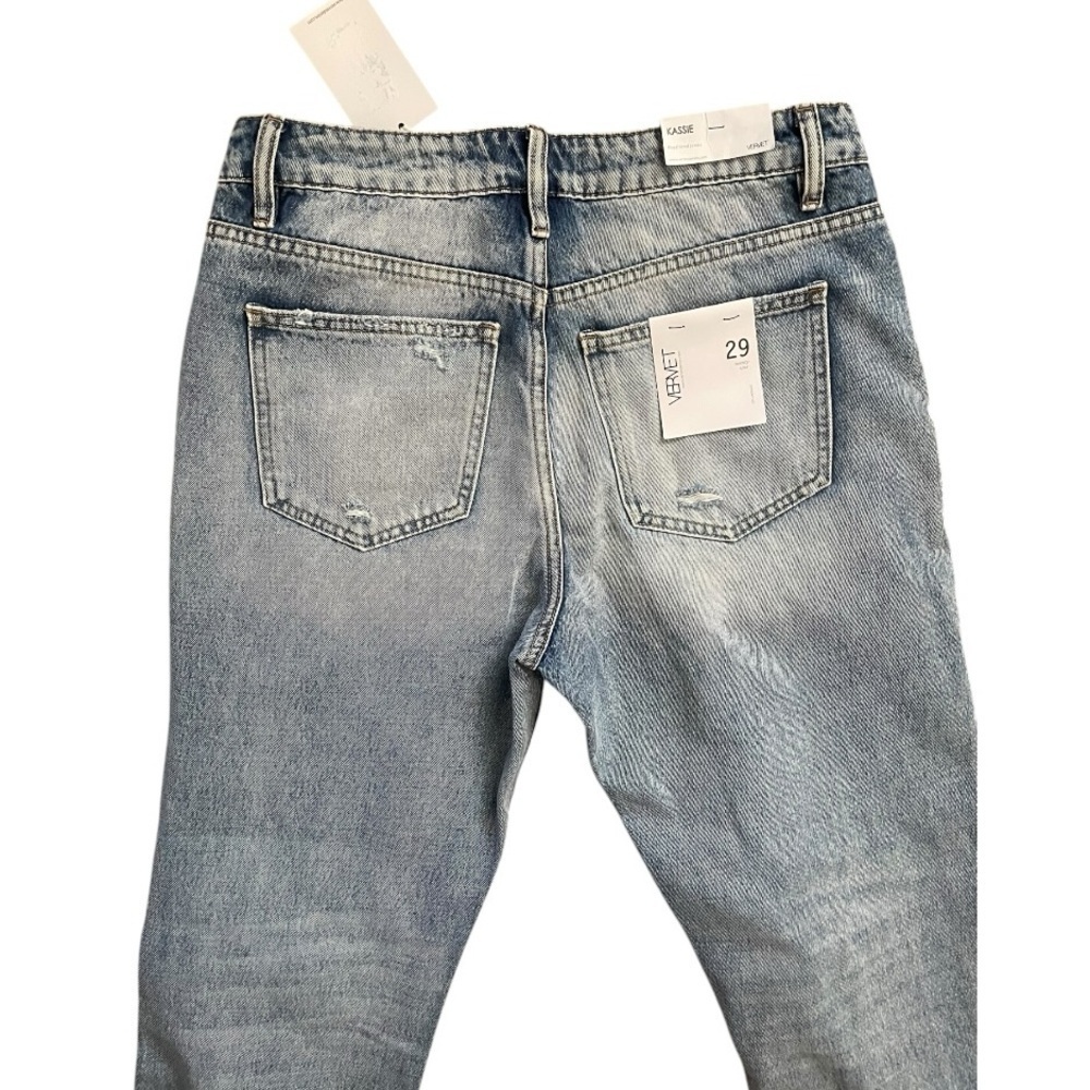 NWT Vervet Women's Kassie Boyfriend High Rise Straight Distressed Jeans size 29 - Picture 10 of 11